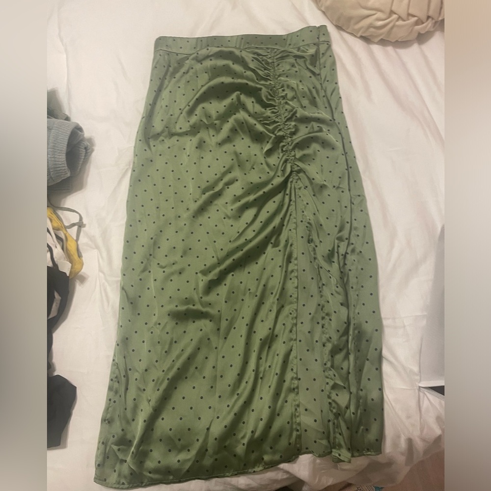 Zara satin polka dot skirt